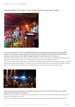 Gubernur Buka Christmas Conser Sulut, Ruth