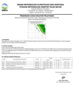 Prakiraan Cuaca Wilayah Pelayanan