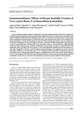 Immunomodulatory Effects of Hexane Insoluble Fraction of Ficus