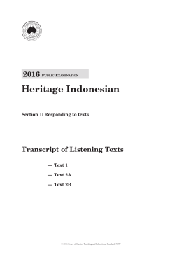 2016 Indonesian Heritage Transcript