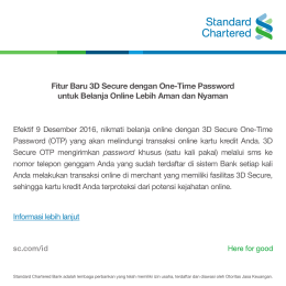 Fitur Baru 3D Secure dengan One-Time Password