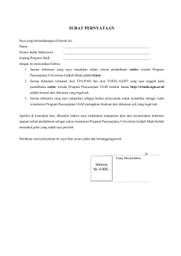 surat pernyataan - Universitas Gadjah Mada