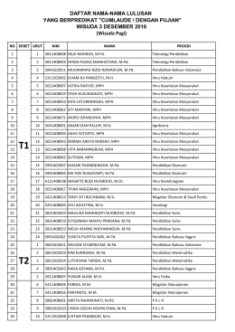 WISUDA 3 DESEMBER 2016 (Wisuda Pagi)