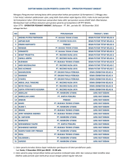 daftar nama calon peserta ujian sttk - operator