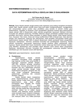 GAYA KEPEMIMPINAN KEPALA SEKOLAH SMA DI BANJARMASIN