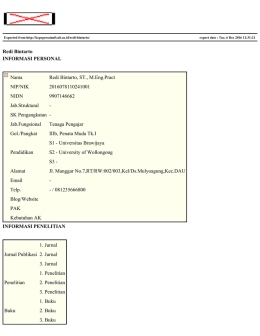 Redi Bintarto INFORMASI PERSONAL Nama Redi