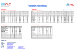 Southbound Sailing Schedules