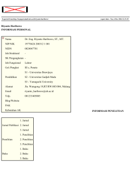 Riyanto Haribowo INFORMASI PERSONAL Nama