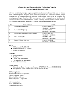 Training PLC SCADA Jaringan Komputer Cisco Teknik Elektro FTI