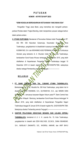 putusan - Pengadilan Tinggi Bandung