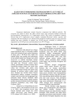 Kajian Sifat Fisikokimia Ekstrak Rumput Laut Coklat Sargassum