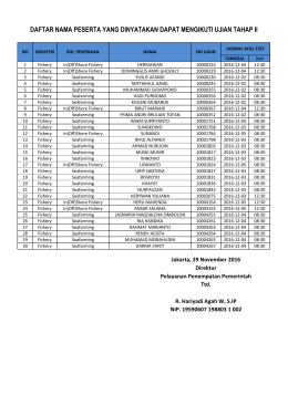 daftar nama peserta yang dinyatakan dapat mengikuti