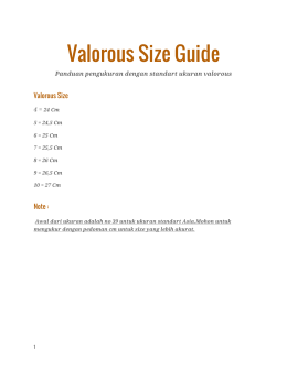 Valorous Size Guide