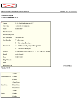 Erni Yudaningtyas INFORMASI PERSONAL Nama