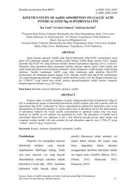 KINETICS STUDY OF Au(III) ADSORPTION ON GALLIC