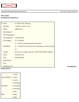 Moch. Rusli INFORMASI PERSONAL Nama Ir. Moch