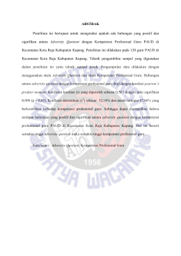 Hubungan Advertity Quotient dengan Kompetensi Profesional Guru