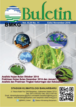 Buletin Analisa dan Prakiraan Curah Hujan Edisi November 2016