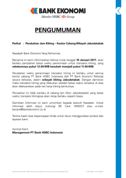 pengumuman - Bank Ekonomi