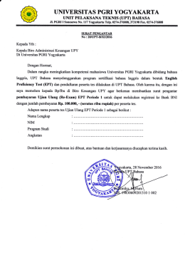 Surat Pengantar UPT Bahasa