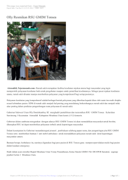 Olly Resmikan RSU GMIM Tonsea