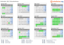 Kalender 2017 Brandenburg