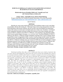 HUBUNGAN KEBIASAAN SARAPAN DAN KONSUMSI SAYUR