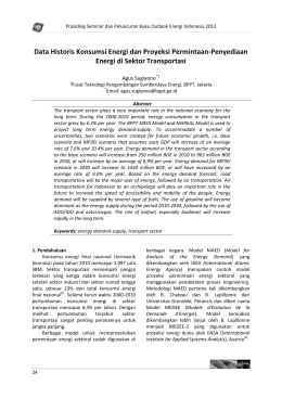 Data Historis Konsumsi Energi dan Proyeksi Permintaan