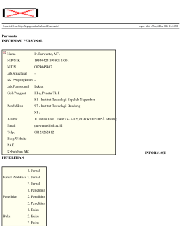 Purwanto INFORMASI PERSONAL Nama Ir