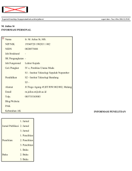 M. Julius St INFORMASI PERSONAL Nama Ir. M