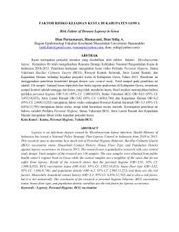 FAKTOR RISIKO KEJADIAN KUSTA DI KABUPATEN GOWA Risk