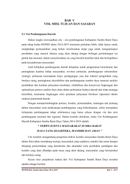 bab v visi, misi, tujuan dan sasaran