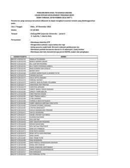 Hari / Tanggal - Recruitment BNI