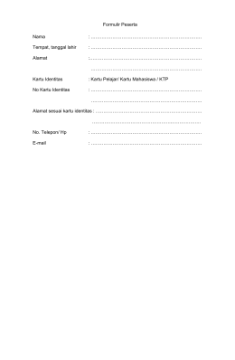 Formulir Pendaftaran Peserta