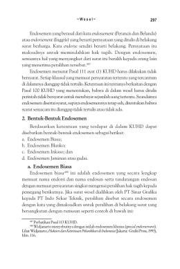 2. Bentuk-Bentuk Endosemen a. Endosemen Biasa