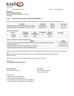 Jadwal Pembayaran Bunga atas BANK UOB INDONESIA, PT.