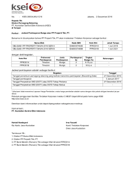 Jadwal Pembayaran Bunga atas PP Properti Tbk, PT.