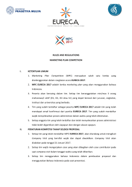RULES AND REGULATIONS MARKETING PLAN