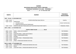 agenda pelatihan fasilitator tahap ii provinsi................. program