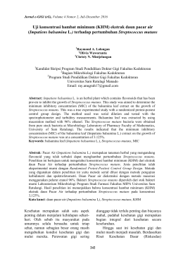 terhadap pertumbuhan Streptococcus mutans - E