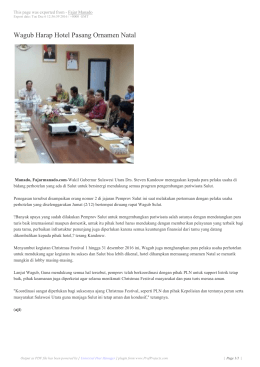 Wagub Harap Hotel Pasang Ornamen Natal