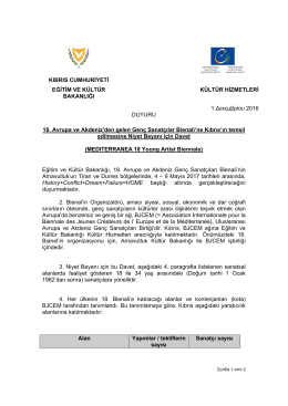 KIBRIS CUMHURİYETİ EĞİTİM VE KÜLTÜR KÜLTÜR HİZMETLERİ