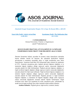Tam Metin - The Journal of Academic Social Science