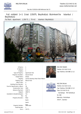 Full möbleli 1+1 3.kat 1500TL Beylikdüzü Bizimkent