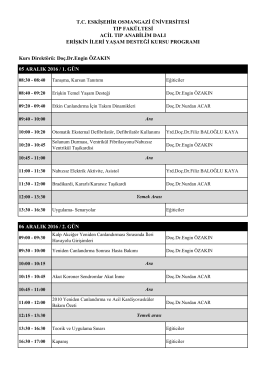 ERİŞKİN İLERİ YAŞAM DESTEĞİ KURSU PROGRAMI ACİL TIP