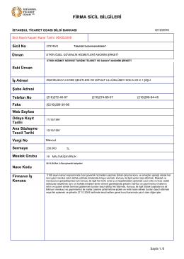 firma sicil bilgileri