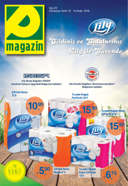 01 - 15 Aralık 2016 &Ccedil;ift Kat Havlu 12`li Tuvalet Kağıdı Parf&uuml;ml&uuml; 32`li