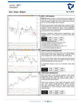 G&uuml;n Ortası B&uuml;lteni - Yatırım Finansman