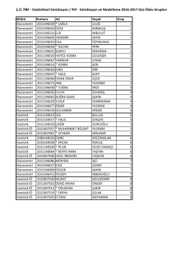 Simülasyon ve Modelleme 2016