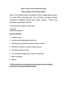 18inci Olağan Genel Kurulu &Ccedil;ağrısı